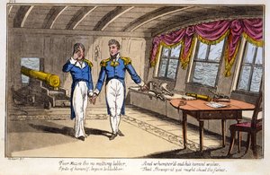 Arme Mizen, hoewel geen smeltende landrot ... uit De Avonturen van een Postkapitein, door een Marineofficier, pub. 1820